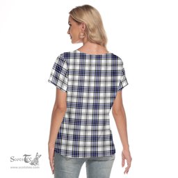 ScotsTee Shop Scottish Hannay Modern Clan Crest Tartan Womens V Neck T Shirt