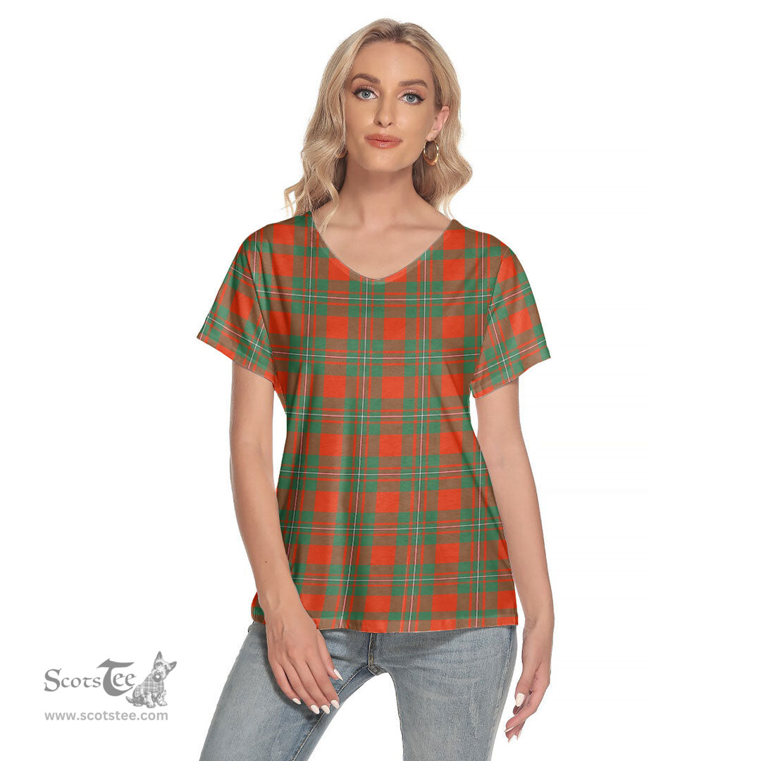 ScotsTee Shop Scottish MacGregor Ancient Clan Tartan Womens V Neck T Shirt