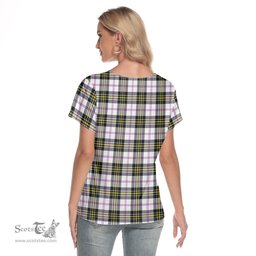 ScotsTee Shop Scottish MacPherson Dress Modern Clan Tartan Womens V Neck T Shirt