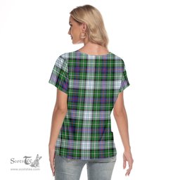 ScotsTee Shop Scottish MacKenzie Dress Modern Clan Crest Tartan Womens V Neck T Shirt