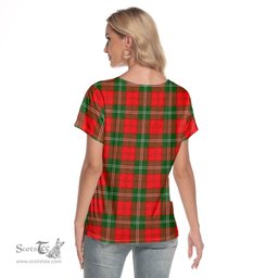 ScotsTee Shop Scottish Lennox Modern Clan Tartan Womens V Neck T Shirt