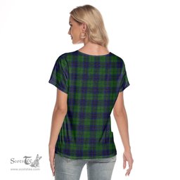 ScotsTee Shop Scottish Keith Modern Clan Crest Tartan Womens V Neck T Shirt
