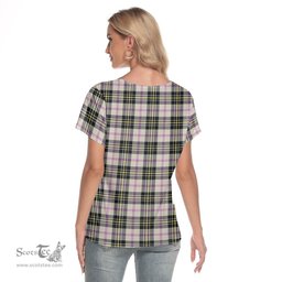 ScotsTee Shop Scottish MacPherson Dress Ancient Clan Tartan Womens V Neck T Shirt