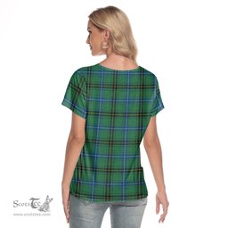 ScotsTee Shop Scottish Henderson Ancient Clan Crest Tartan Womens V Neck T Shirt