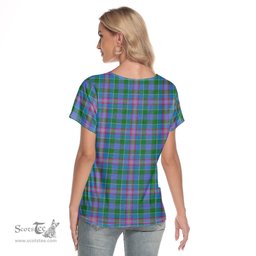 ScotsTee Shop Scottish Ralston Clan Crest Tartan Womens V Neck T Shirt