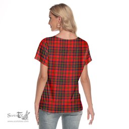 ScotsTee Shop Scottish Matheson Modern Clan Tartan Womens V Neck T Shirt