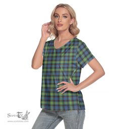 ScotsTee Shop Scottish Watson Ancient Clan Tartan Womens V Neck T Shirt