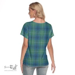 ScotsTee Shop Scottish Oliphant Ancient Clan Crest Tartan Womens V Neck T Shirt