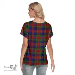 ScotsTee Shop Scottish Tennant Clan Tartan Womens V Neck T Shirt