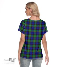 ScotsTee Shop Scottish Sempill Modern Clan Tartan Womens V Neck T Shirt