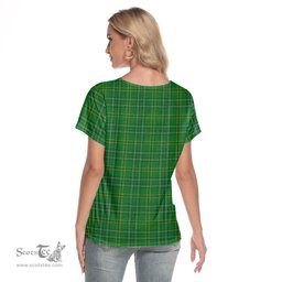ScotsTee Shop Scottish Wexford County Clan Tartan Womens V Neck T Shirt