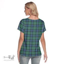 ScotsTee Shop Scottish Sinclair Hunting Ancient Clan Crest Tartan Womens V Neck T Shirt