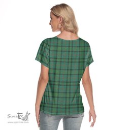 ScotsTee Shop Scottish Ross Hunting Ancient Clan Crest Tartan Womens V Neck T Shirt