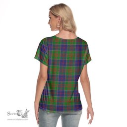 ScotsTee Shop Scottish Stewart of Appin Hunting Modern Clan Crest Tartan Womens V Neck T Shirt