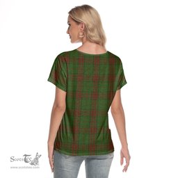 ScotsTee Shop Scottish Maxwell Hunting Clan Tartan Womens V Neck T Shirt