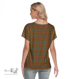 ScotsTee Shop Scottish Seton Hunting Modern Clan Crest Tartan Womens V Neck T Shirt