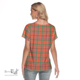 ScotsTee Shop Scottish Munro Ancient Clan Crest Tartan Womens V Neck T Shirt
