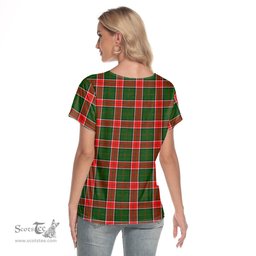 ScotsTee Shop Scottish Pollock Modern Clan Tartan Womens V Neck T Shirt