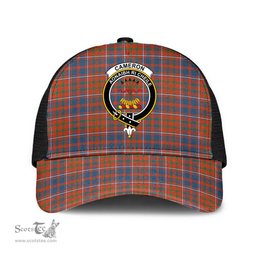 ScotsTee Shop Scottish Cameron of Lochiel Ancient Clan Crest Tartan Half Net Cap Baseball Mesh Back Cap