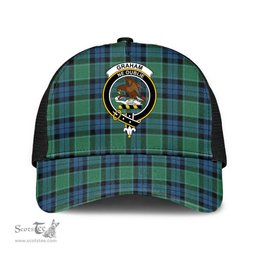ScotsTee Shop Scottish Graham of Menteith Ancient Clan Crest Tartan Half Net Cap Baseball Mesh Back Cap