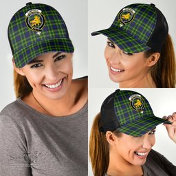 ScotsTee Shop Scottish Campbell of Breadalbane Modern Clan Crest Tartan Half Net Cap Baseball Mesh Back Cap