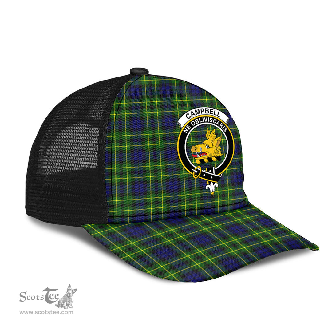 ScotsTee Shop Scottish Campbell of Breadalbane Modern Clan Crest Tartan Half Net Cap Baseball Mesh Back Cap
