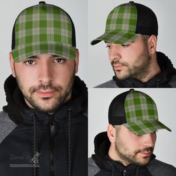 ScotsTee Shop Scottish Cunningham Dress Green Dancers Clan Tartan Half Net Cap Baseball Mesh Back Cap