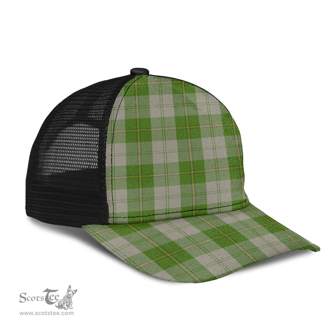 ScotsTee Shop Scottish Cunningham Dress Green Dancers Clan Tartan Half Net Cap Baseball Mesh Back Cap