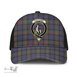 ScotsTee Shop Scottish Fletcher of Dunans Clan Crest Tartan Half Net Cap Baseball Mesh Back Cap