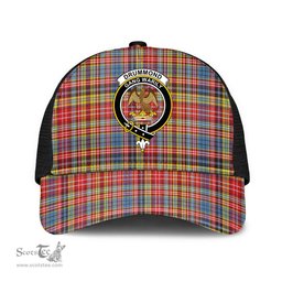 ScotsTee Shop Scottish Drummond of Strathallan Clan Crest Tartan Half Net Cap Baseball Mesh Back Cap