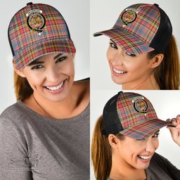 ScotsTee Shop Scottish Drummond of Strathallan Clan Crest Tartan Half Net Cap Baseball Mesh Back Cap