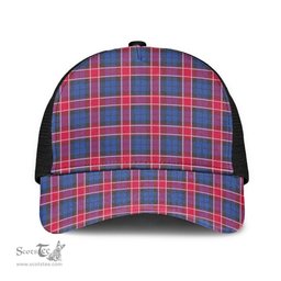 ScotsTee Shop Scottish Graham of Menteith Red Clan Tartan Half Net Cap Baseball Mesh Back Cap