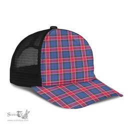 ScotsTee Shop Scottish Graham of Menteith Red Clan Tartan Half Net Cap Baseball Mesh Back Cap
