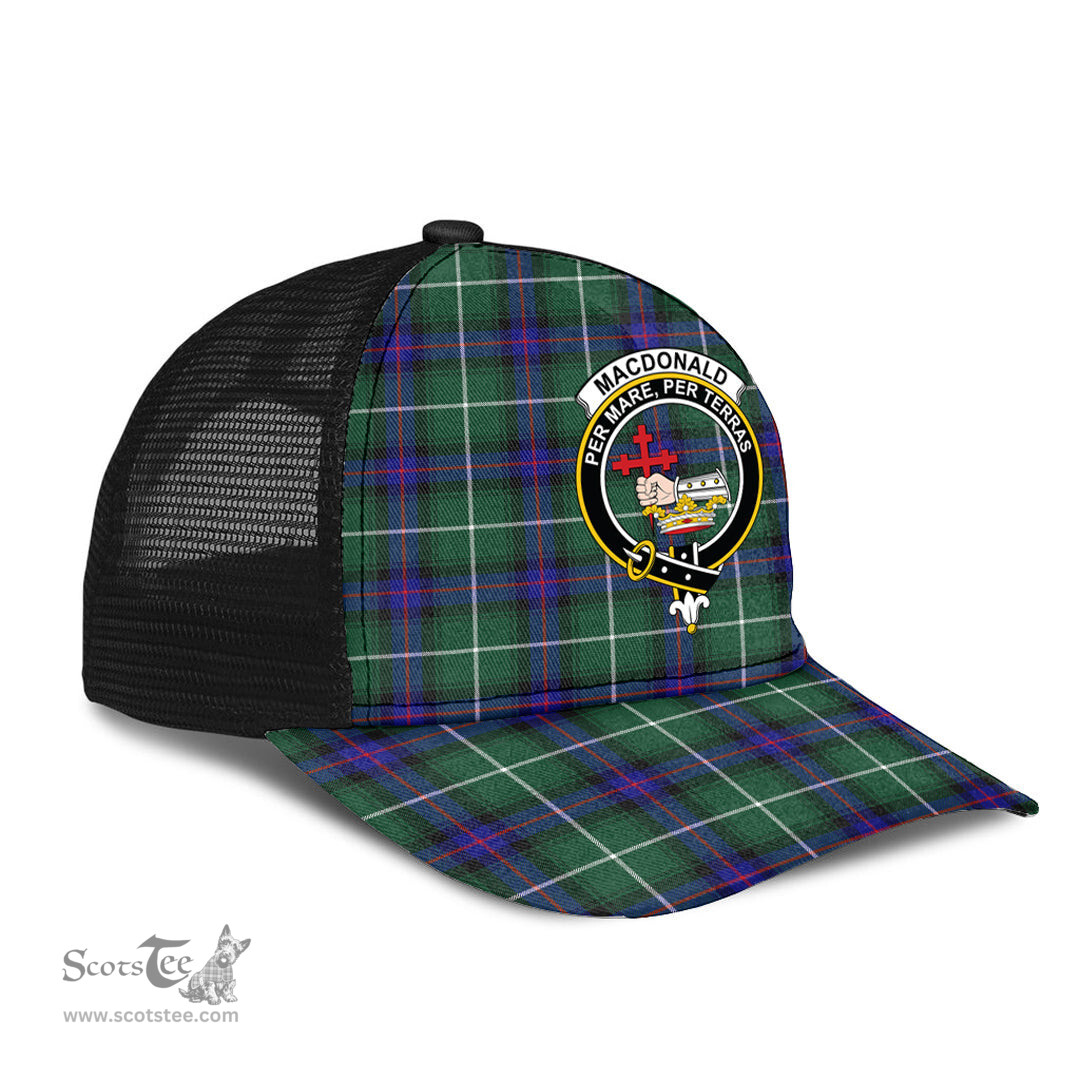ScotsTee Shop Scottish MacDonald of the Isles Hunting Modern Clan Crest Tartan Half Net Cap Baseball Mesh Back Cap