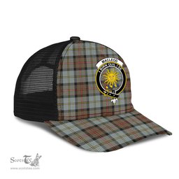 ScotsTee Shop Scottish MacLeod of Harris Weathered Clan Crest Tartan Half Net Cap Baseball Mesh Back Cap