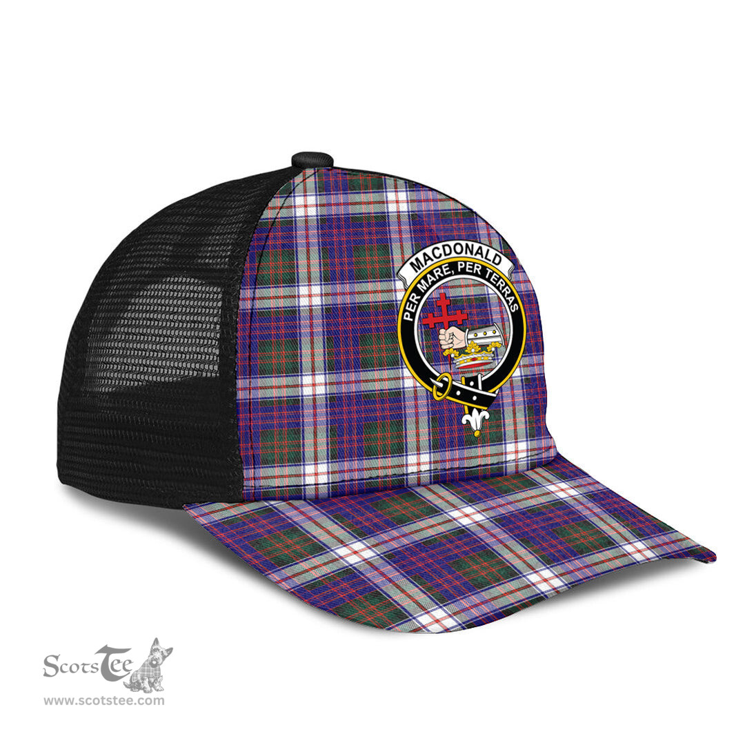 ScotsTee Shop Scottish MacDonald Dress Modern Clan Crest Tartan Half Net Cap Baseball Mesh Back Cap