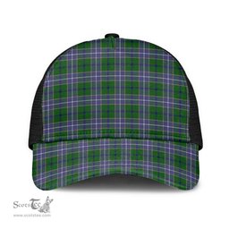 ScotsTee Shop Scottish Wishart Hunting Modern Clan Tartan Half Net Cap Baseball Mesh Back Cap