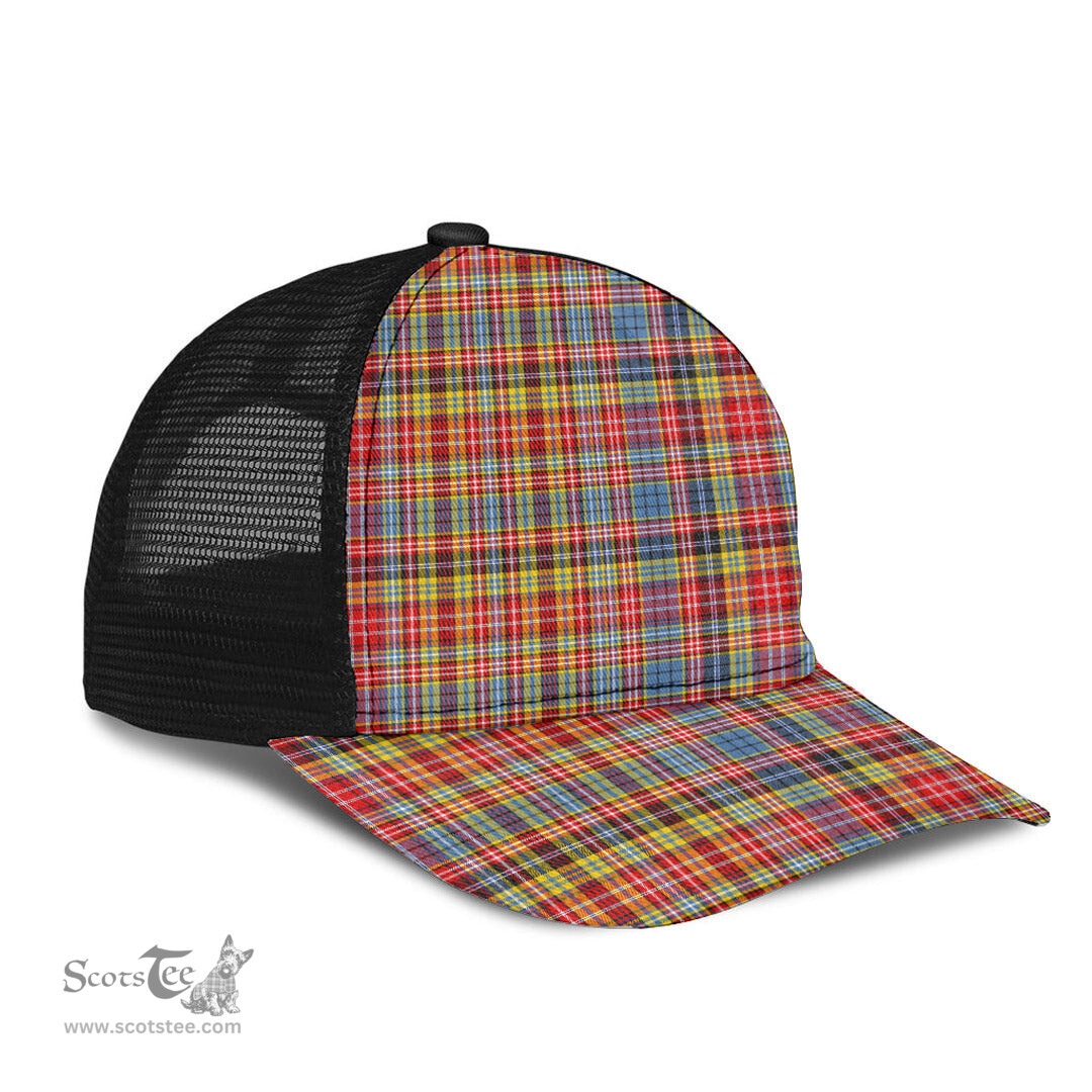 ScotsTee Shop Scottish Ogilvie of Airlie Ancient Clan Tartan Half Net Cap Baseball Mesh Back Cap