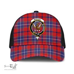 ScotsTee Shop Scottish Wishart Dress Clan Crest Tartan Half Net Cap Baseball Mesh Back Cap