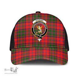 ScotsTee Shop Scottish Stewart of Appin Modern Clan Crest Tartan Half Net Cap Baseball Mesh Back Cap