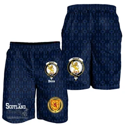ScotsTee Shop Scottish Broun Family Crest Mens Tartan Short Scottish 1991 Style