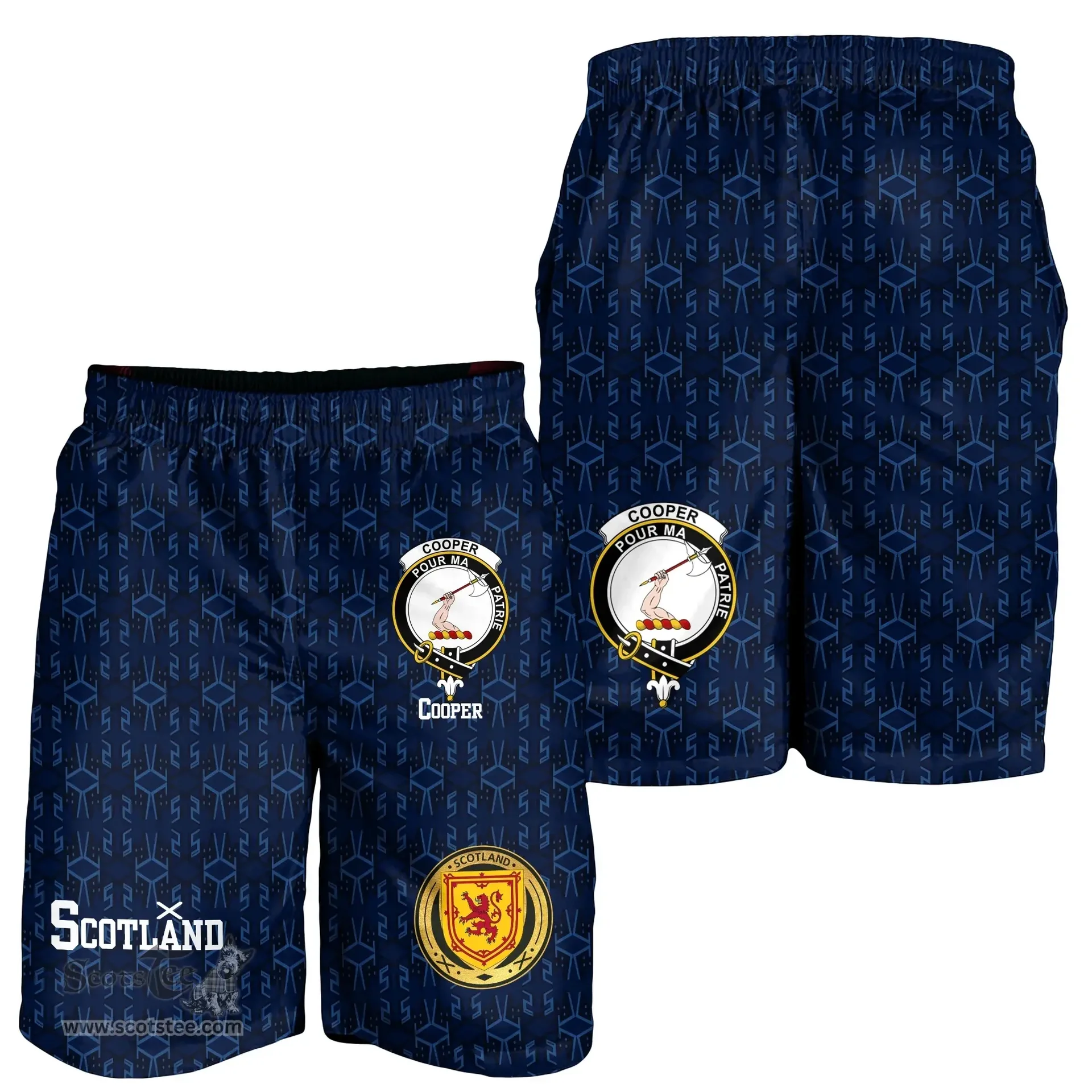 ScotsTee Shop Scottish Cooper Family Crest Mens Tartan Short Scottish 1991 Style