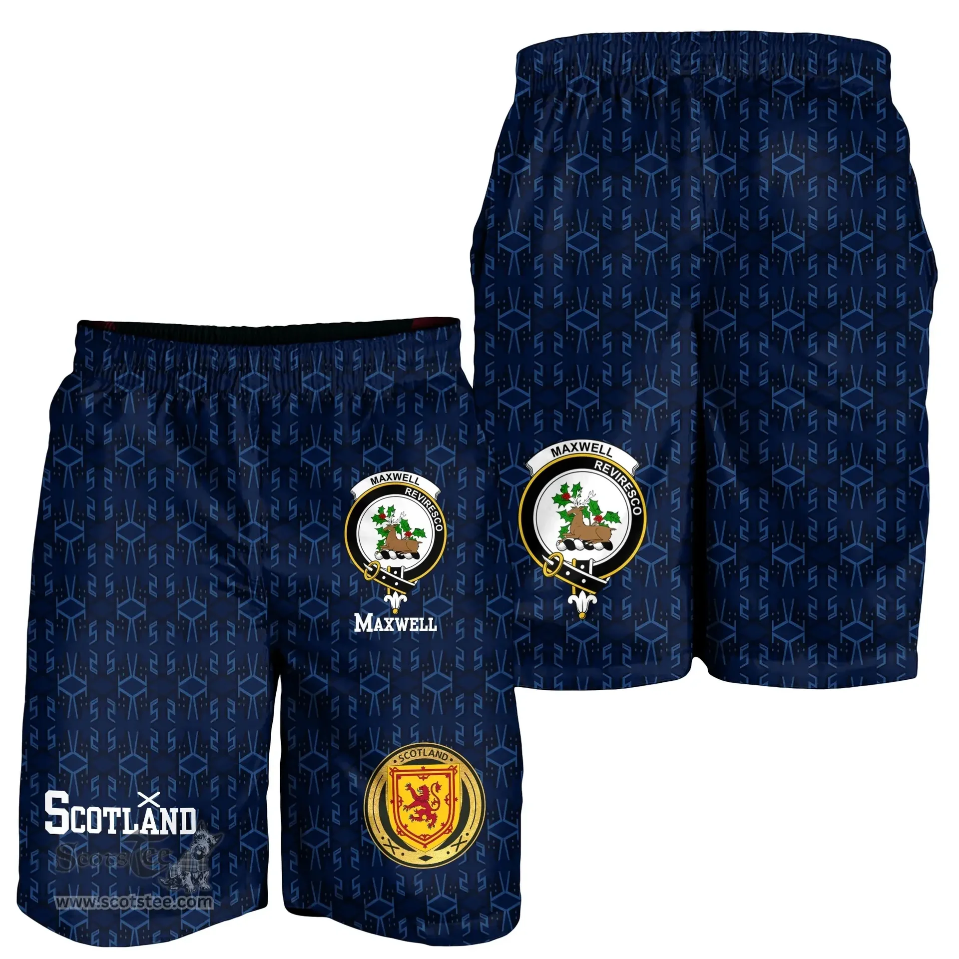 ScotsTee Shop Scottish Maxwell Family Crest Mens Tartan Short Scottish 1991 Style