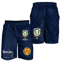 ScotsTee Shop Scottish Kinnaird Family Crest Mens Tartan Short Scottish 1991 Style