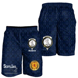 ScotsTee Shop Scottish MacQueen Family Crest Mens Tartan Short Scottish 1991 Style