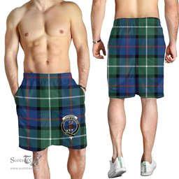 ScotsTee Shop Scottish Davidson of Tulloch Clan Crest Mens Tartan Short