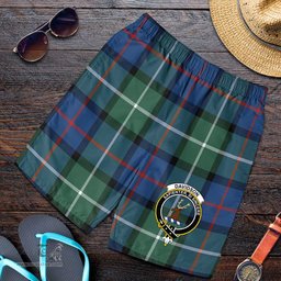 ScotsTee Shop Scottish Davidson of Tulloch Clan Crest Mens Tartan Short