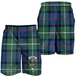 ScotsTee Shop Scottish Davidson of Tulloch Clan Crest Mens Tartan Short
