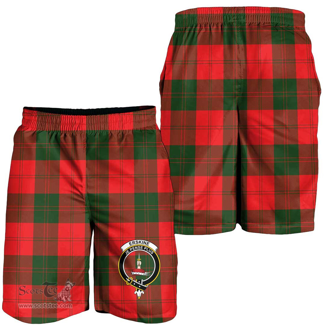 ScotsTee Shop Scottish Erskine Modern Clan Crest Mens Tartan Short