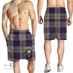 ScotsTee Shop Scottish Cunningham Dress Blue Dancers Clan Crest Mens Tartan Short